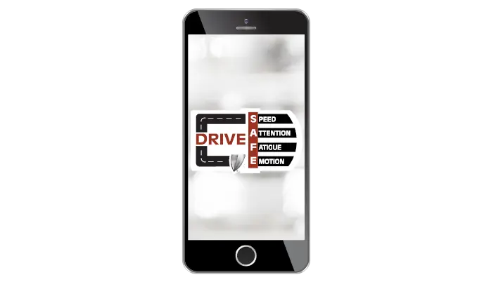 Mobile phone displays Federated DriveSAFE Telematics app screen
